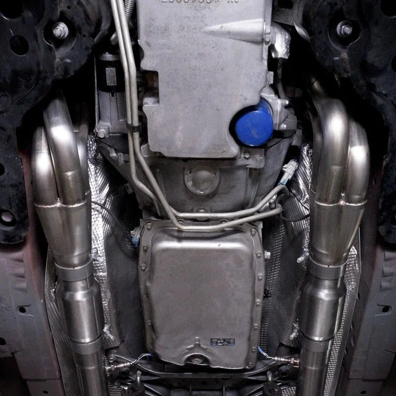 Stainless Works 2008-09 Pontiac G8 GT Headers 2in Primaries 3in Leads Performance Connect w/HF Cats - Side View