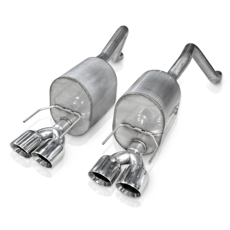 Stainless Works 2009-13 C6 Corvette Axleback 2-1/2in Dual Chambered Turbo Mufflers Quad 4in Tips - Installation View