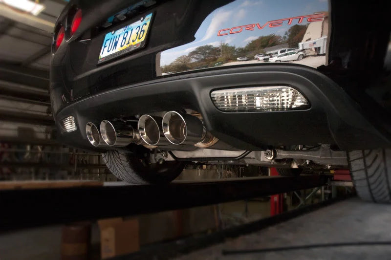 Stainless Works 2009-13 C6 Corvette Axleback 2-1/2in Dual Chambered Turbo Mufflers Quad 4in Tips - Additional View 5