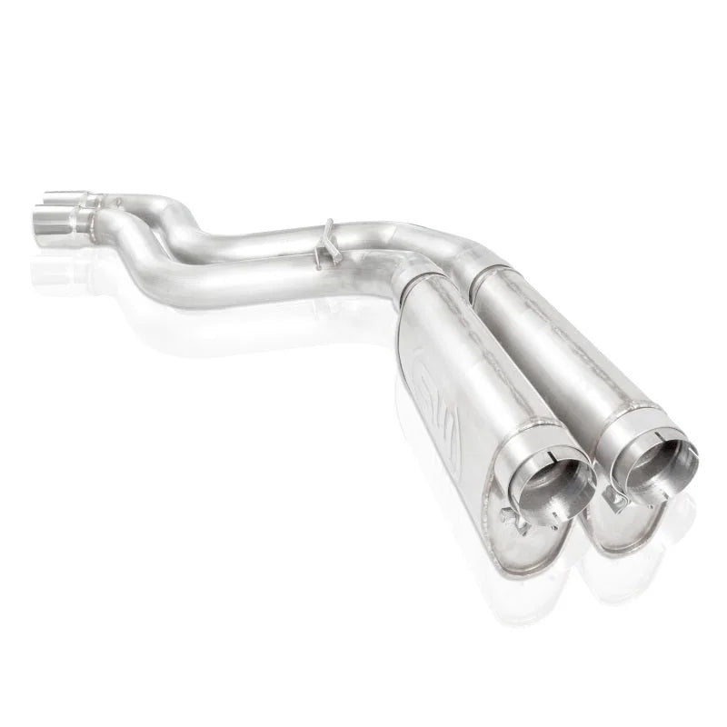 Stainless Works 2010-14 Ford Raptor Exhaust X-Pipe Turbo Resonator Front Passenger Rear Tire Exit - Back View