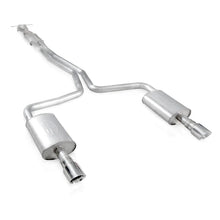 Load image into Gallery viewer, Stainless Works 2010-18 Ford Taurus SHO V6 2-1/2in Catback Chambered Mufflers X-Pipe - Side View