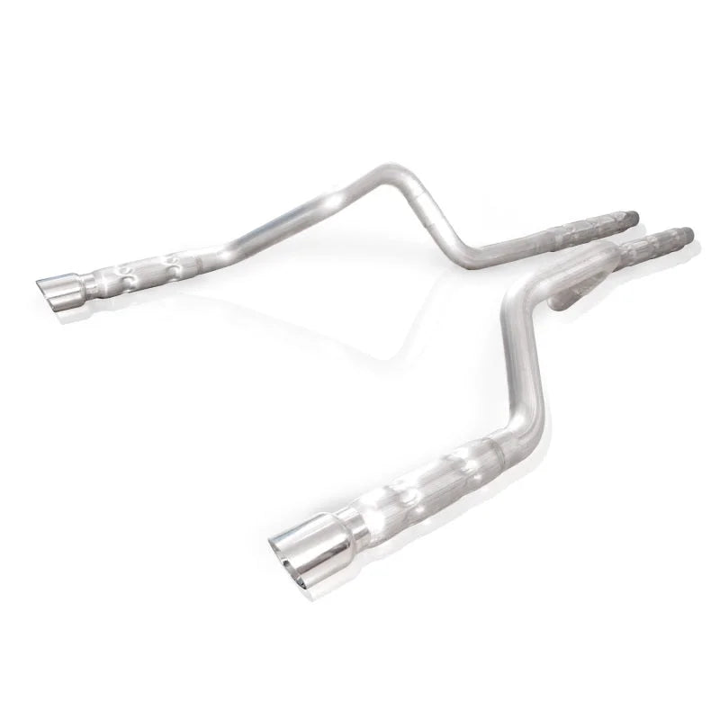 Stainless Works 2011-14 Mustang GT/2011-2012 Shelby GT500 3in Catback Retro Chambered Mufflers - Side View
