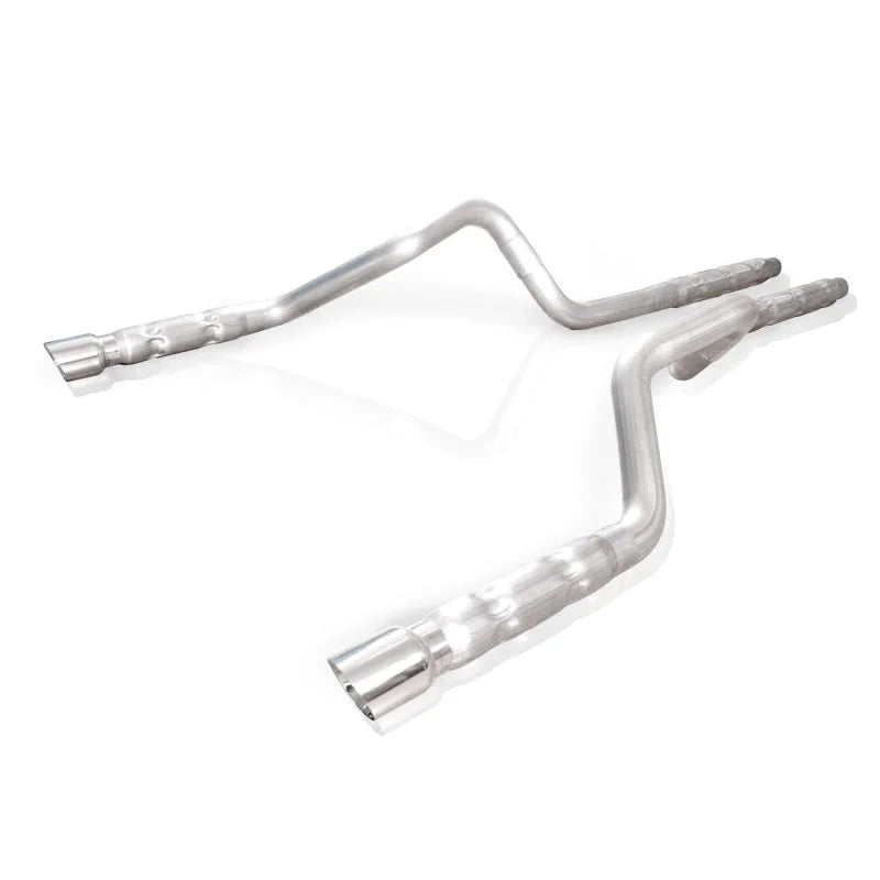 Stainless Works 2011-14 Mustang GT/2011-2012 Shelby GT500 3in Catback Retro Chambered Mufflers - Side View