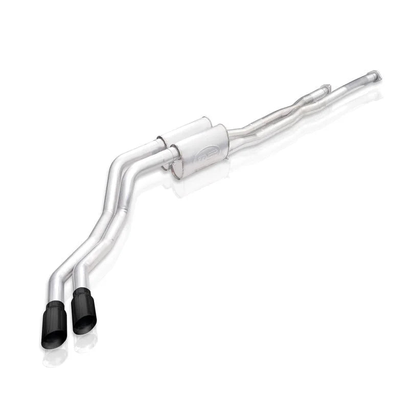 Stainless Works 2014+ Toyota Tundra 5.7L Redline Series Cat-Back Exhaust w/Black Tips - Installation View