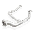 Load image into Gallery viewer, Stainless Works 2015-16 F150 2.7L Downpipe 3in High-Flow Cats Y-Pipe Factory Connection - Detail View