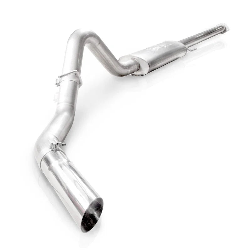 Stainless Works 2015-16 Ford F-150 2.7L/3.5L 3.5in Catback S-Tube Muffler Factory Connection - Side View