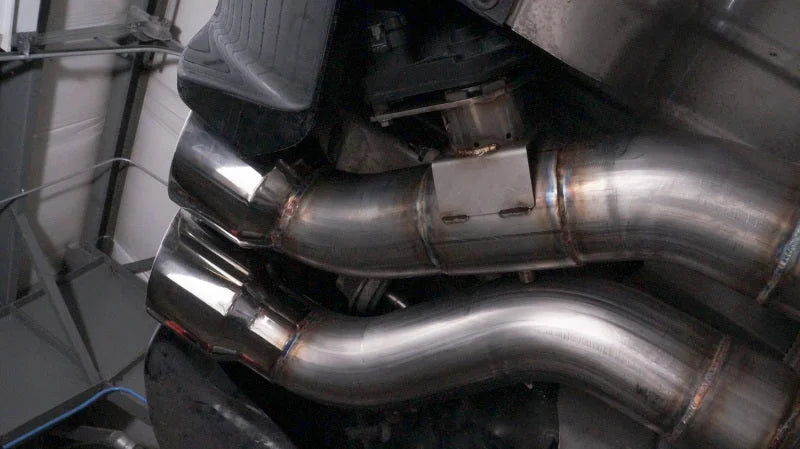 Stainless Works 2016-18 Cadillac CTS-V Sedan Axleback System Dual-Mode Turbo Mufflers 4in Tips - Additional View 6