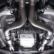 Load image into Gallery viewer, Stainless Works 2016-18 Cadillac CTS-V Sedan Headers 2in Primaries 3in Catted Leads Into X-Pipe - Side View
