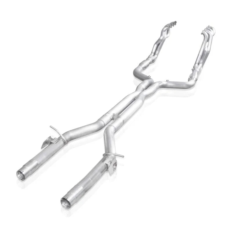 Stainless Works 2016-18 Camaro SS Headers 2in Primaries 3in High-Flow Cats X-Pipe AFM Delete - Side View