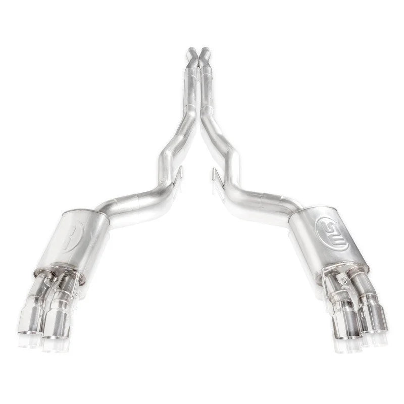 Stainless Works 2018+ Ford Mustang GT 3in Redline Series Catback X-Pipe w/Active Valves & Quad Tips - Additional View 8