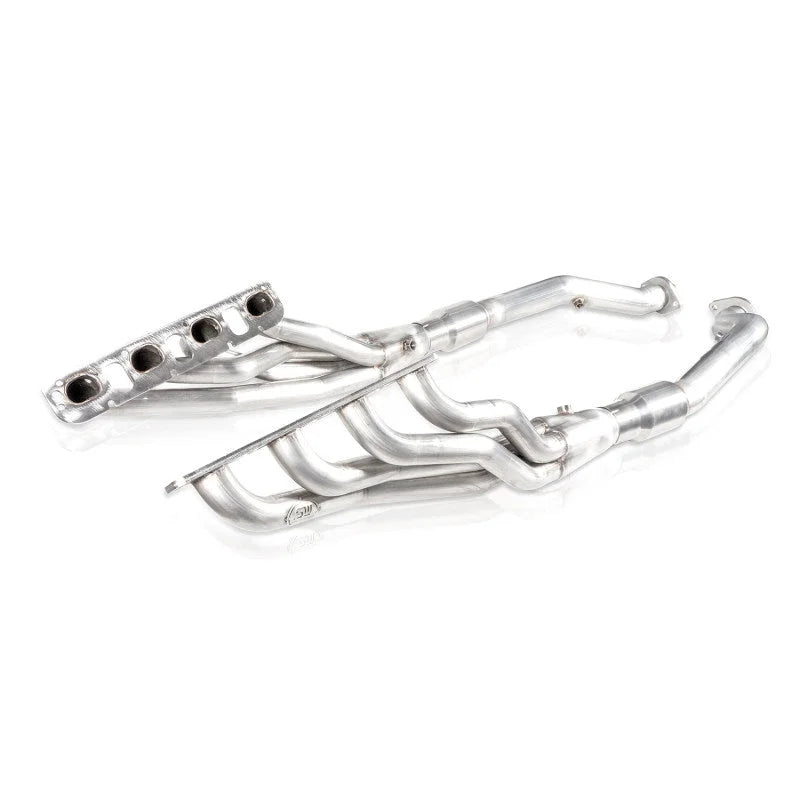 Stainless Works 2018 Jeep TrackHawk 6.2L Headers 1-7/8in Primaries High-Flow Cats 3in Leads - Back View