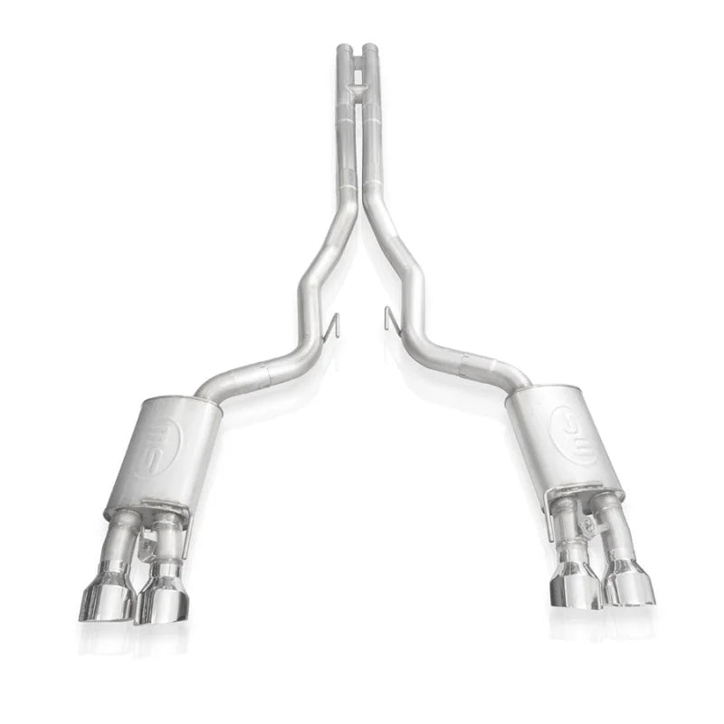 Stainless Works 2020 Ford GT500 Legend Catback H-Pipe Exhaust Factory Connect - Polished Tips - Back View
