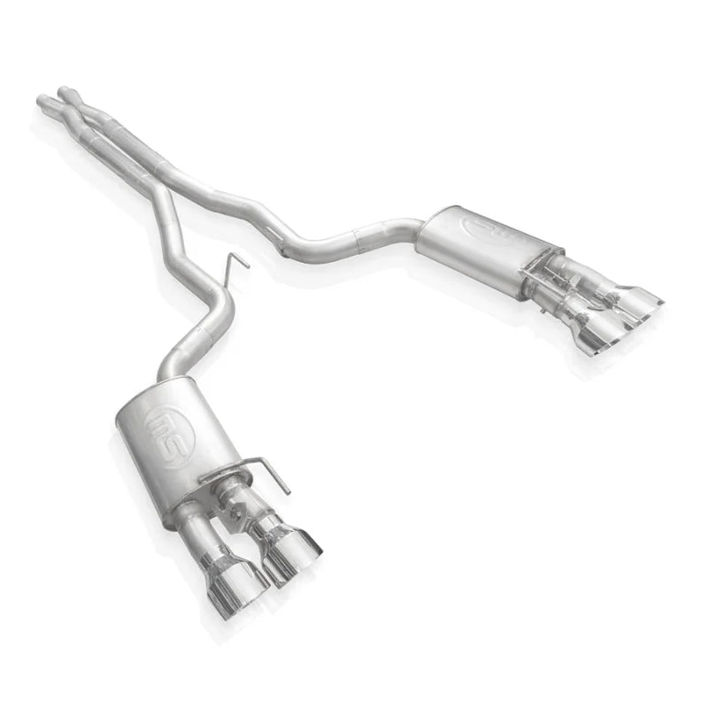 Stainless Works 2020 Ford GT500 Legend Catback X-Pipe Exhaust Factory Connect - Polished Tips - Installation View