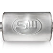 Load image into Gallery viewer, Stainless Works 2.25in ID CENTER INLET/ 2.25in OD CENTER OUTLET 4inX8in