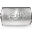 Load image into Gallery viewer, Stainless Works 2.25in ID CENTER INLET/ 2.25in OD OFFSET OUTLET 4inX8in
