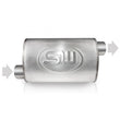 Load image into Gallery viewer, Stainless Works 2.5in ID OFFSET INLET/ 2.5in OD OFFSET OUTLET (ON OPPOSITE SIDES) 5inX9in