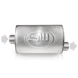 Load image into Gallery viewer, Stainless Works 2in ID CENTER INLET/ 2in OD OFFSET OUTLET 4inX8in