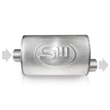 Load image into Gallery viewer, Stainless Works 2in ID CENTER INLET/ 2in OD OFFSET OUTLET 4inX8in