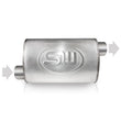 Load image into Gallery viewer, Stainless Works 3in ID OFFSET INLET/ 3in OD OFFSET OUTLET (ON OPPOSITE SIDES) 5inX9in