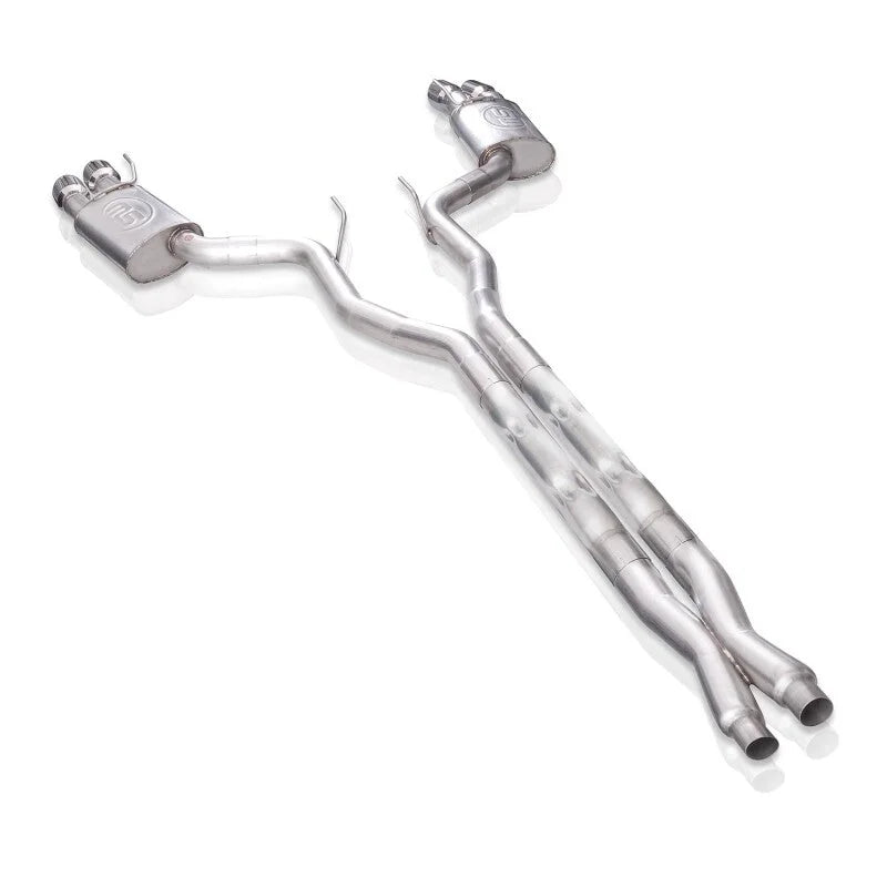 Stainless Works 3in Legend Series Catback X-Pipe w/Quad Tips w/o Active Valves fits 2018-2021 Ford Mustang GT - Additional...