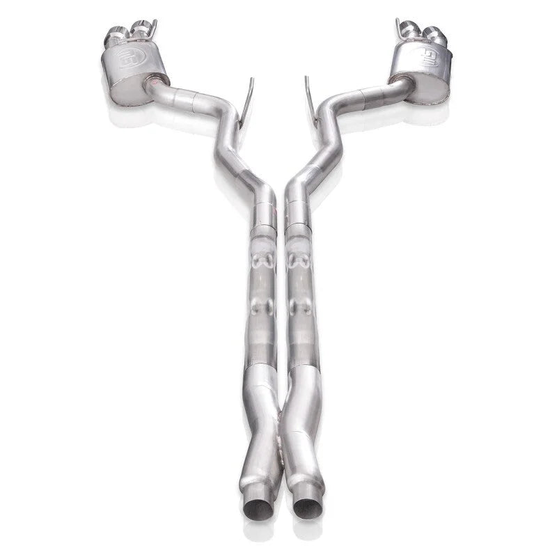 Stainless Works 3in Legend Series Catback X-Pipe w/Quad Tips w/o Active Valves fits 2018-2021 Ford Mustang GT - Additional...
