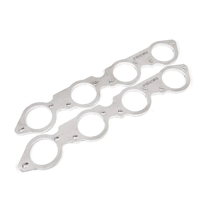 Stainless Works BBC Round Port 304SS Exhaust Flanges 2-1/2in Primaries (Raised Port Heads Only) - Side View