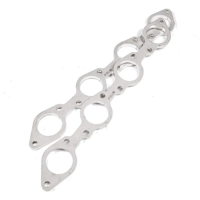 Stainless Works Big Block Chevy Round Port Header 304SS Exhaust Flanges 1-3/4in Primaries - Side View