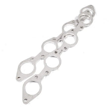 Load image into Gallery viewer, Stainless Works Big Block Chevy Round Port Header 304SS Exhaust Flanges 1-3/4in Primaries - Side View