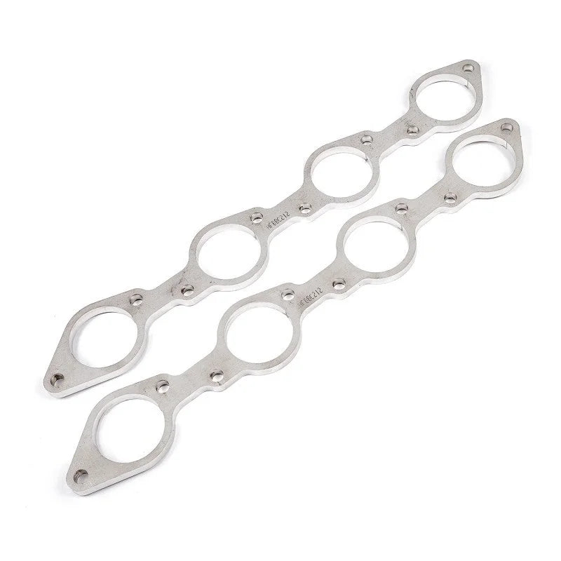 Stainless Works Big Block Chevy Round Port Header 304SS Exhaust Flanges 2-1/8in Primaries - Side View