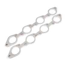 Load image into Gallery viewer, Stainless Works Big Block Chevy Round Port Header 304SS Exhaust Flanges 2-1/8in Primaries - Side View