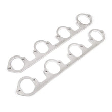 Load image into Gallery viewer, Stainless Works Big Block Ford Flat Tall Oval Port Header 304SS Exhaust Flanges 2-1/4in Primaries - Main Product View