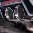 Load image into Gallery viewer, Stainless Works 2016-18 Cadillac CTS-V Sedan Catback System Resonated X-Pipe Dual-Mode Mufflers - Back View