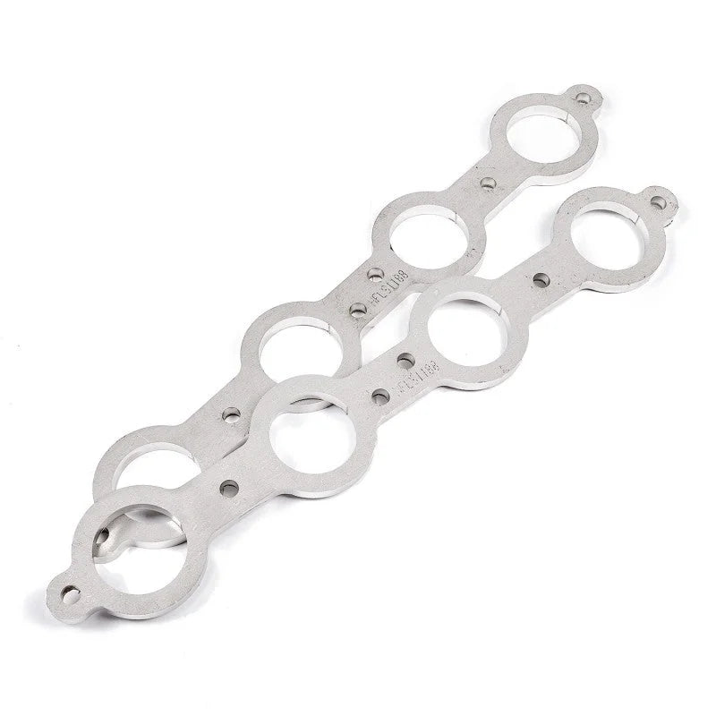 Stainless Works Chevrolet LS1/LS6 Round Port Header 304SS Exhaust Flanges 2in Primaries - Side View