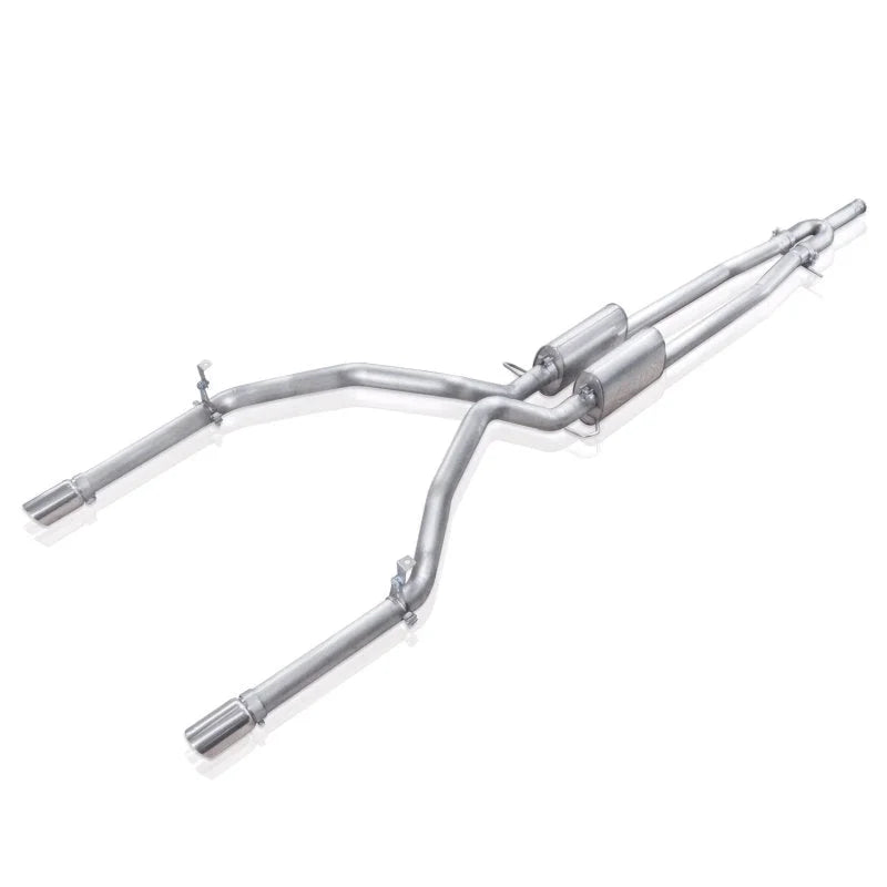 Stainless Works Chevy Silverado/GMC Sierra 2007-16 5.3L/6.2L Exhaust Y-Pipe Under Bumper Exit - Detail View