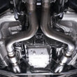 Load image into Gallery viewer, Stainless Works 2016-18 Cadillac CTS-V Sedan Headers 2in Primaries 3in Catted Leads Into X-Pipe - Side View