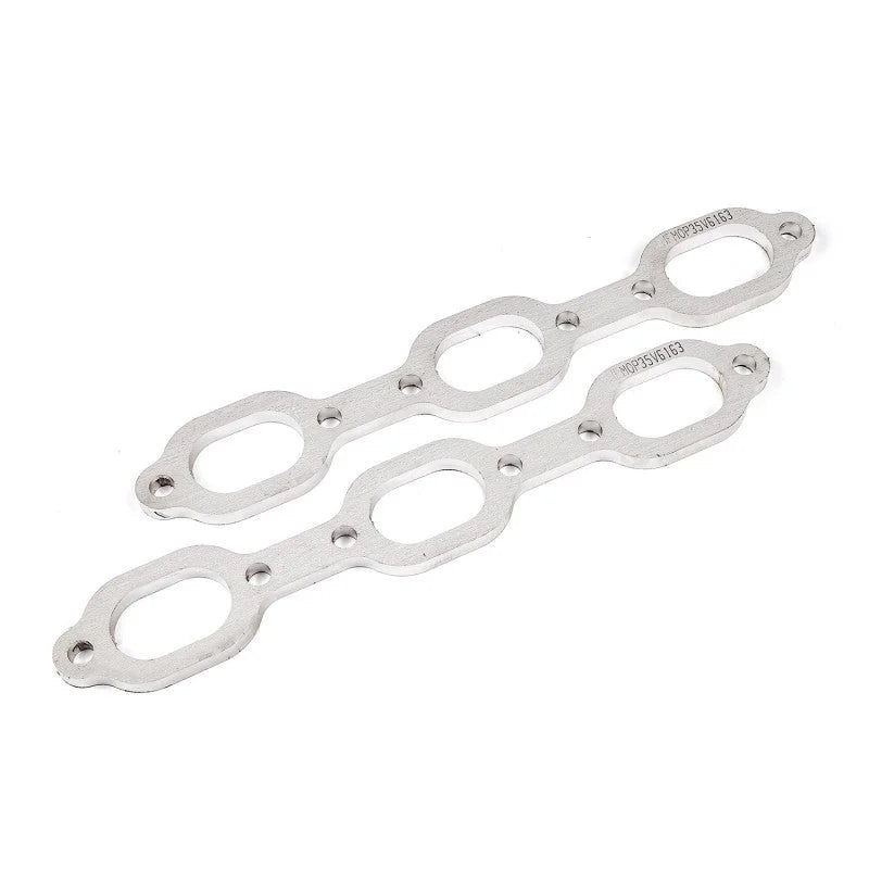 Stainless Works Mopar 3.5L V6 Flat Oval Port Header 304SS Exhaust Flanges 1-5/8in Primaries - Side View