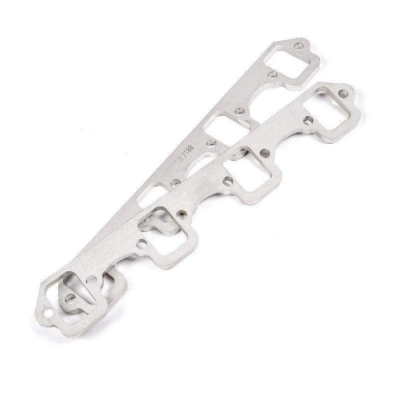 Stainless Works SBF Rectangular Shaped Port Header 304SS Exhaust Flanges 1-7/8in Primaries (2in BP) - Side View