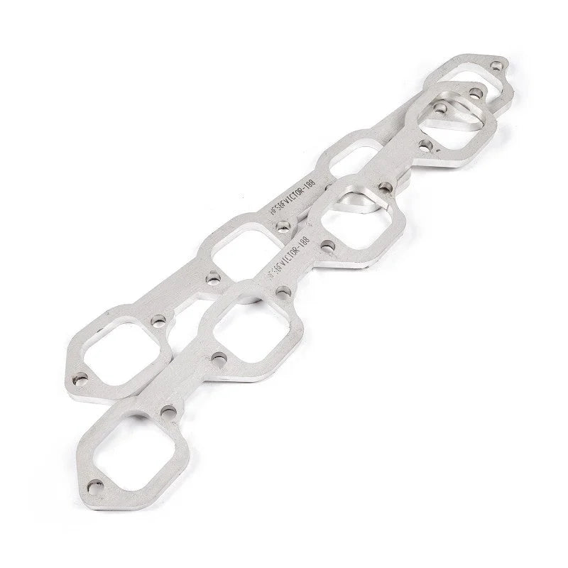 Stainless Works SBF Victor Senior Heads Square Port Header 304SS Exhaust Flanges 1-7/8in Primaries - Side View