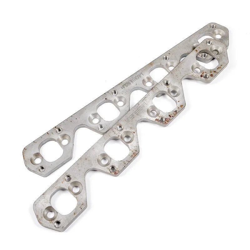 Stainless Works SBF Wide Rectangular Port Header Adapter 304SS Exhaust Flanges 1-7/8in-2in Primaries - Main Product View