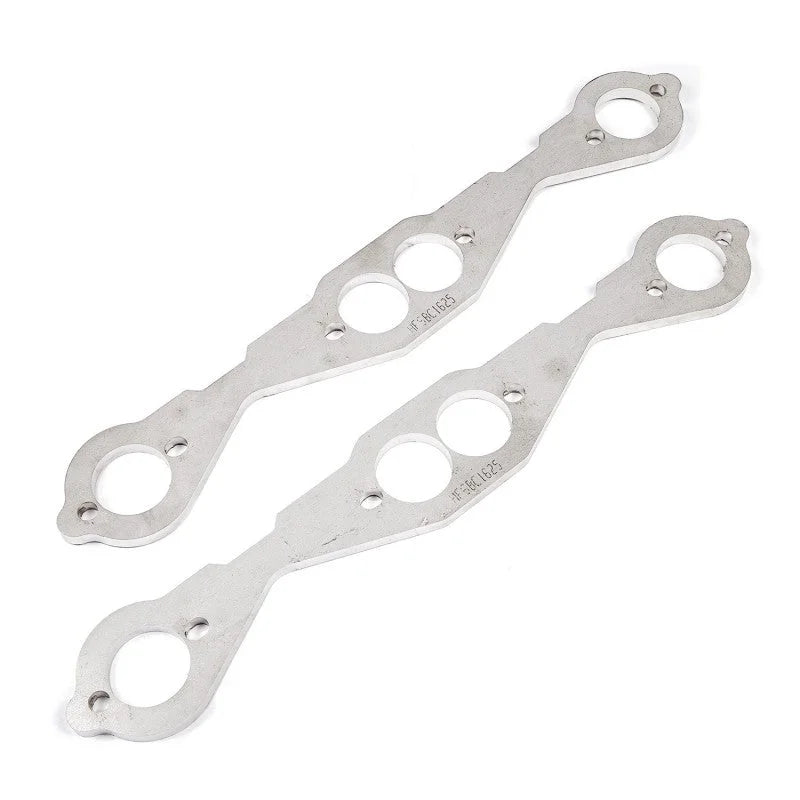 Stainless Works Small Block Chevy Round Port Header 304SS Exhaust Flanges 1-5/8in Primaries - Side View