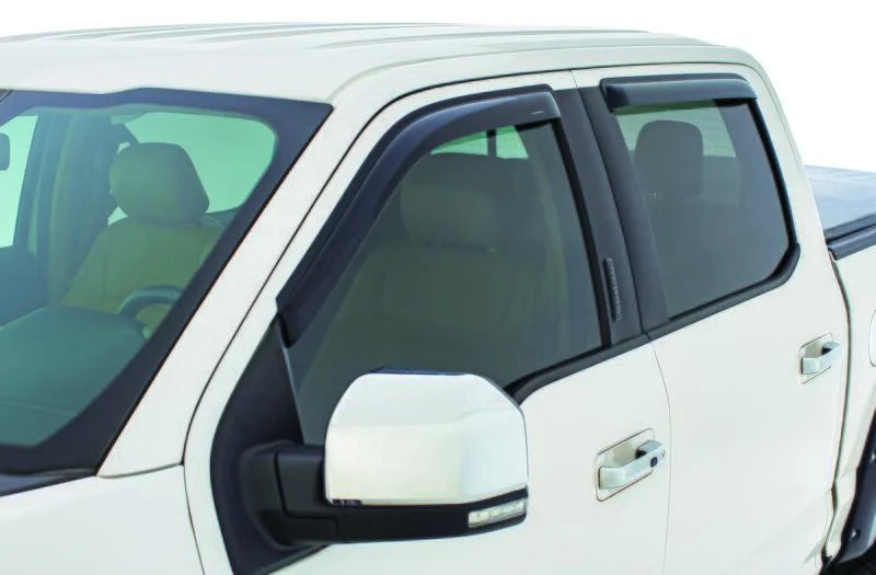 Stampede 2019 Chevy Silverado 1500 Double Cab Pickup Tape-Onz Sidewind Deflector 4pc - Smoke - Side View