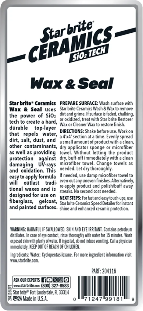 Star brite Ceramic Seal & Wax - 16 oz. 204116 - Side View