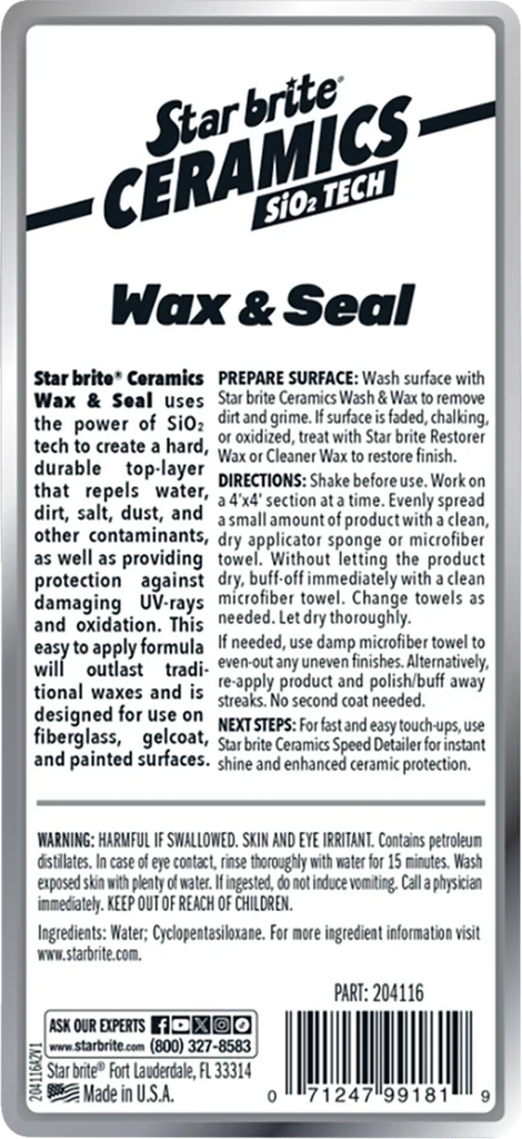 Star brite Ceramic Seal & Wax - 16 oz. 204116 - Side View