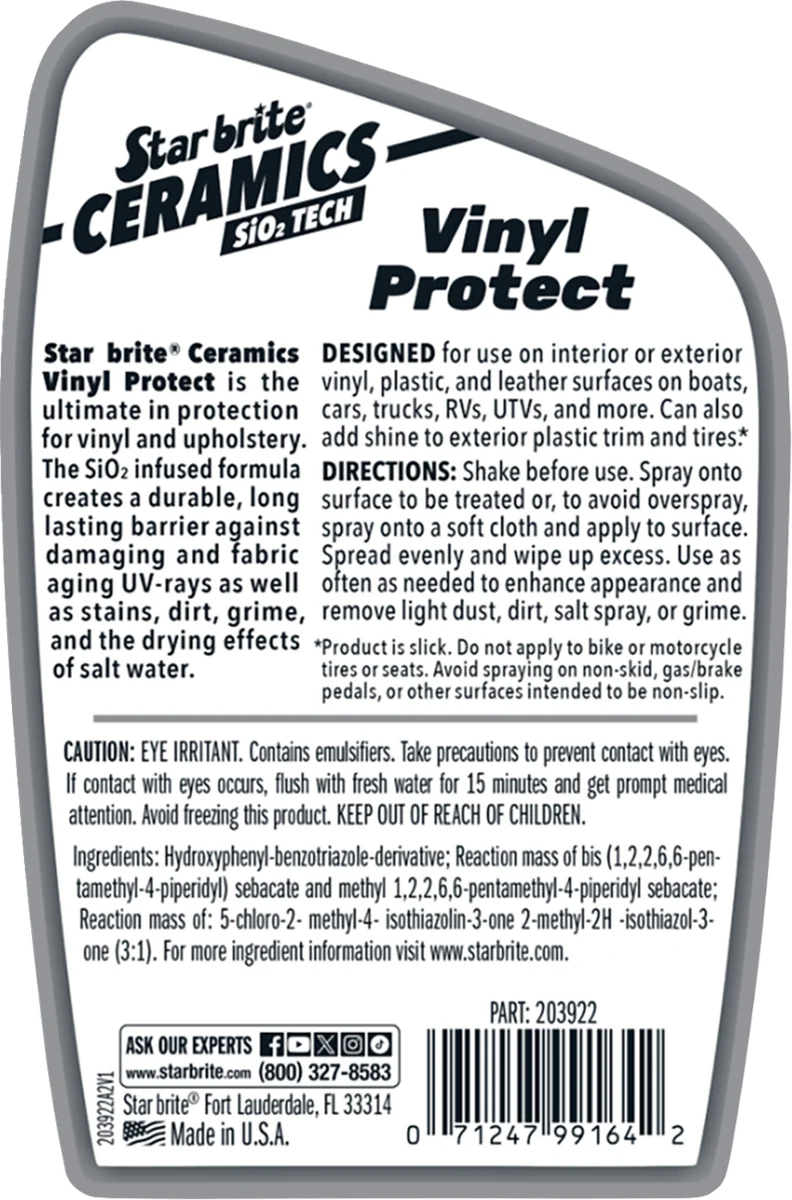Star brite Ceramic Vinyl Protectant - 22 U.S fl oz. 203922 - Side View