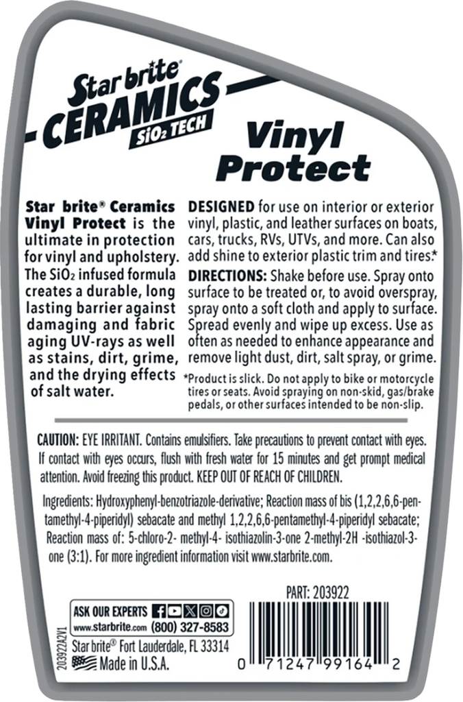 Star brite Ceramic Vinyl Protectant - 22 U.S fl oz. 203922 - Side View