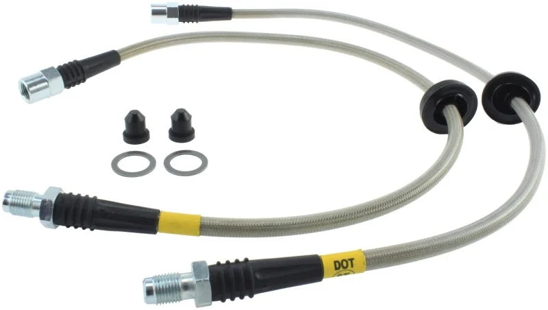 StopTech 00-06 BMW X5 Stainless Steel Front Brake Line Kit - Side View