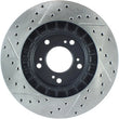 Load image into Gallery viewer, StopTech 00-09 S2000 Slotted &amp; Drilled Left Front Rotor - Installation View