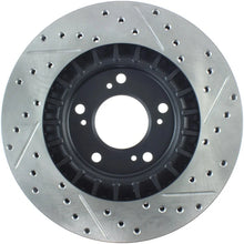 Load image into Gallery viewer, StopTech 00-09 S2000 Slotted &amp; Drilled Right Front Rotor - Back View
