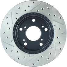 Load image into Gallery viewer, StopTech 02-06 Acura RSX Slotted &amp; Drilled Left Front Rotor - Side View