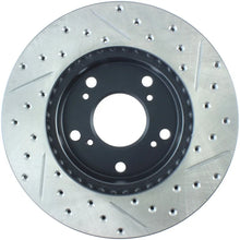 Load image into Gallery viewer, StopTech 02-06 Acura RSX Slotted &amp; Drilled Right Front Rotor - Back View